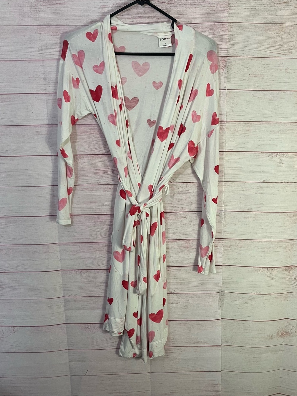 Soma Heart Pattern Cool Nights Belted Pocket Robe Size Small
